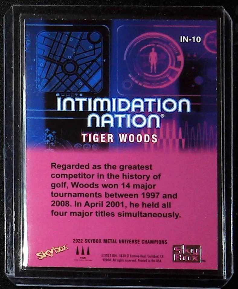 2022 SkyBox Metal Universe Champions #IN-10 Tiger Woods Intimidation Nation - Image 2 of 2