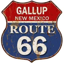 GALLUP, NEW MEXICO Route 66 Shield Metal Sign Man Cave Garage 211110013147