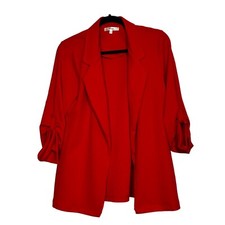 Andree by Unit red long sleeve, open front collared blazer women  s small 1481