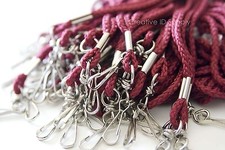 Pack of 100 pcs MAROON ROPE ROUND ID NECK LANYARDS SWIVEL J HOOK HEAVY DUTY