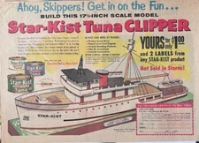 1950's Sunday newspaper ad for Star Kist Tuna - Tuna Clipper scale model offer