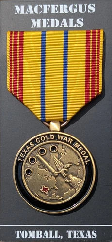Texas Cold War Medal - Correct Size - Bronze with Moiré or Cotton Ribbon