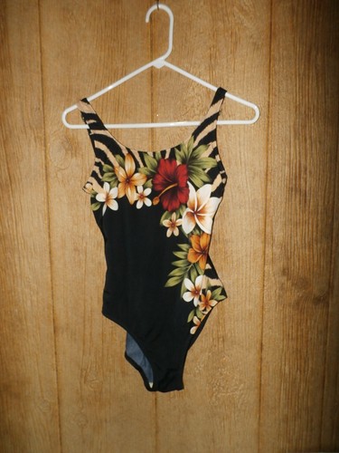 New Roxanne Bra Sized Black Floral Print One Piece Swimsuit 10 / 34C - Picture 9 of 10