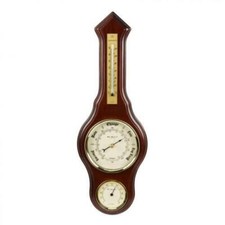 Banjo Wall Barometer Weather Station Thermometer Hygrometer Sheraton Style 40cm