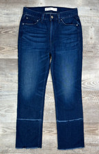 AYR Women's Size 29x28" The Aloe Orchids/Dark Wash Straight Leg Frayed Hem Jeans
