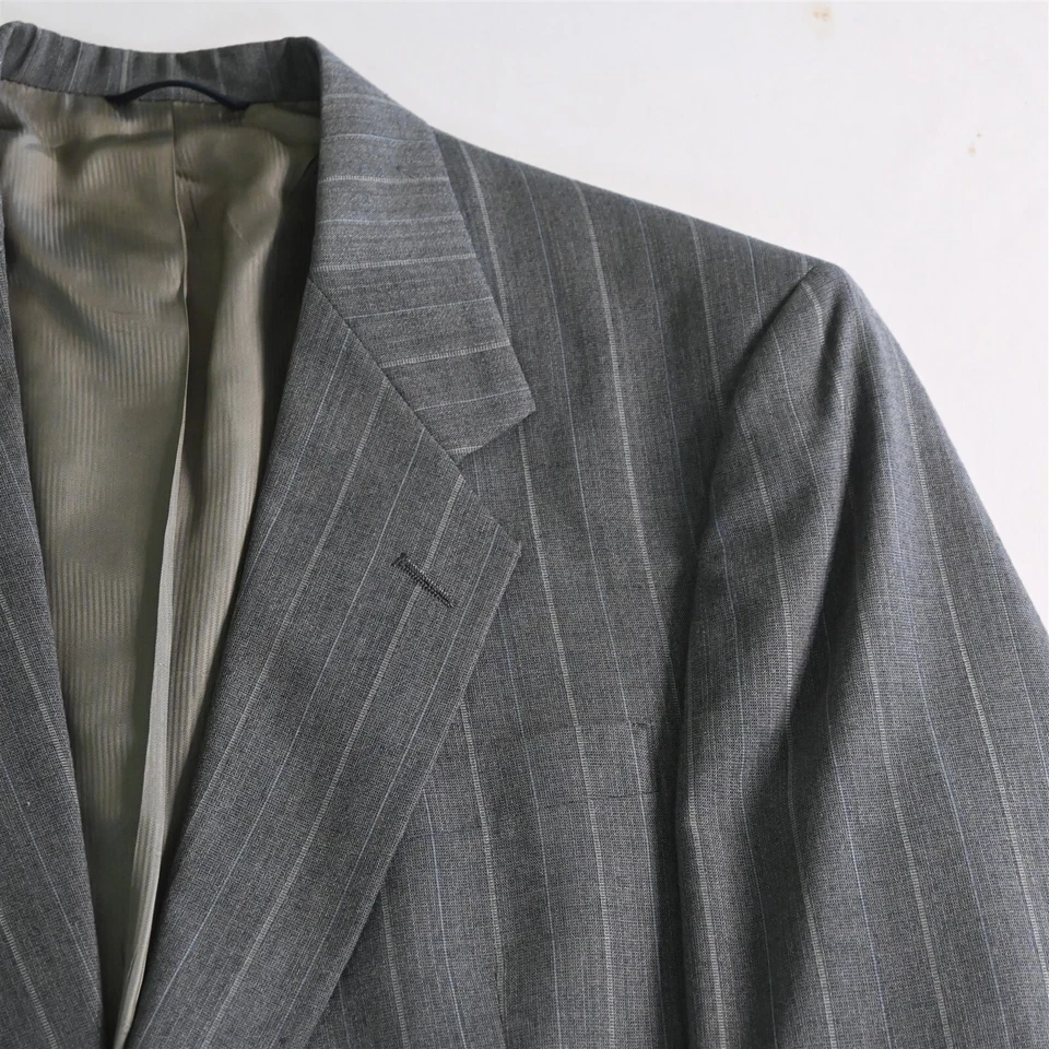 De Colección Austin Reed Hecho en EE. UU. 42L 36x34 Gris Rayas Lana Hombres Chaqueta Pantalones Traje Foto 3 de 4