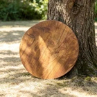 Rustic Natural Round Teak Wood Slab Table Top DIY for Side End Table Home Decor