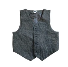 Janie and Jack Toddler Boy's Gray Wool Blend Tweed Vest! 18/24M