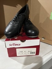 So Danca Tap Shoes TA200 Black Lace Up Size 6.5L Used Good Condition