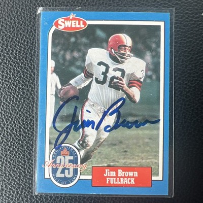 Jim Brown Autographed 1988 Swell Card #18 Cleveland Browns     