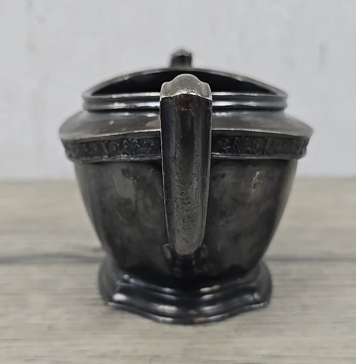 Plato de azúcar Reed & Barton plata soldado pergamino trabajo "Almirante" 9 oz 0162-H Foto 3 de 4