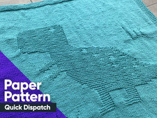 Paper Pattern- Dinosaur Knit Baby & Toddler Blanket – T-Rex Design