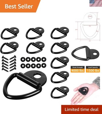 Professional-Grade Steel V-Ring Cargo Anchors - 10PCS, 1500 lb Load Limit