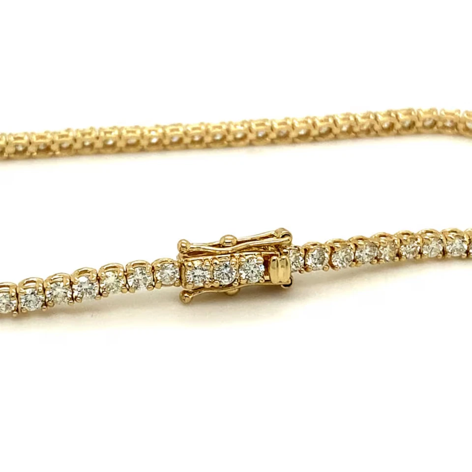 4.00 CT G/VS1 Round Cut Lab Grown Diamond Tennis Bracelet 14k Yellow Gold Over - Image 3 of 3