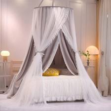 Double Layer Princess Round Dome Canopy Bed Curtain for Girls Adults,Children...