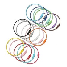 10pcs Colorful Steel Wire Keychain Cable Loop Screw Lock Key Ring for Crafts