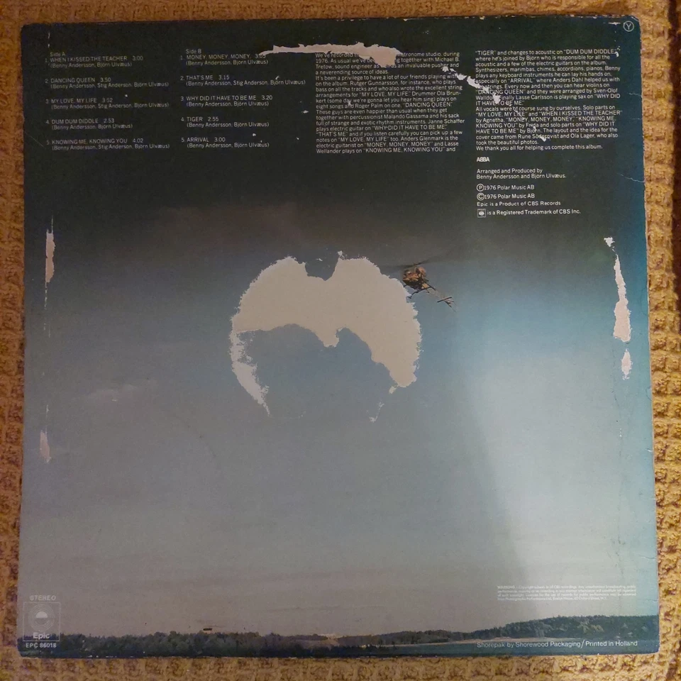 ABBA Arrival LP Vinyl Record Epic EPC 86018, First Press - Image 2 of 4
