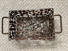 Vintage Steel Desktop Tray Constructed of Welded Keys with Double Handles