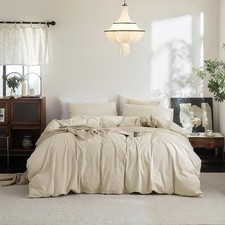 Milk Gray Duvet Cover Queen, King, Twin, Organic 100 Cotton Cover Bedding Set.