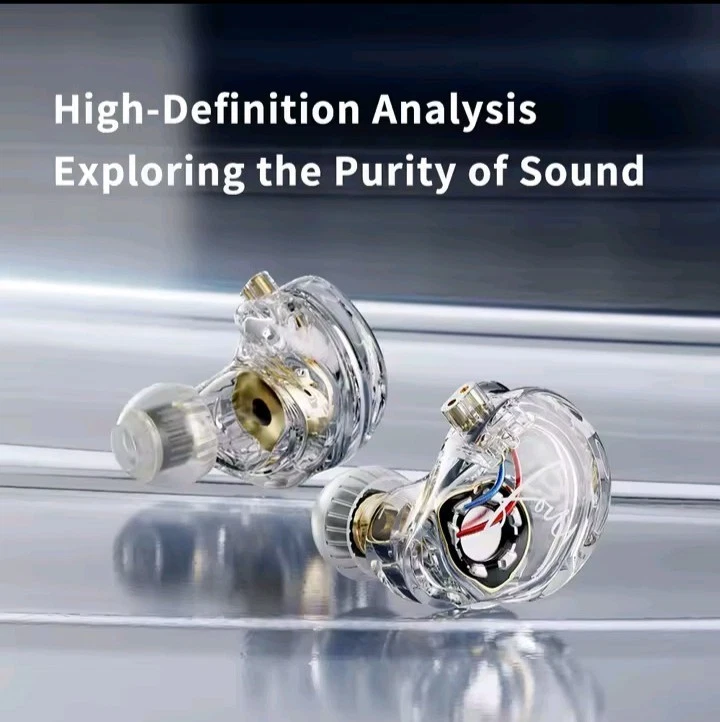 TRN CS4入耳式监听耳机双驱动器可拆卸电缆透明带麦克风 — 第 2/3 张图片