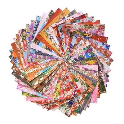 50 Origami Paper Yuzen Washi Paper Different Patterns Japanese Print 6x6 inch...