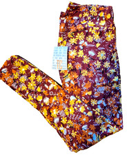 NWT LuLaRoe TC Leggings fall Floral Design - Tall  Curvy 12-18 