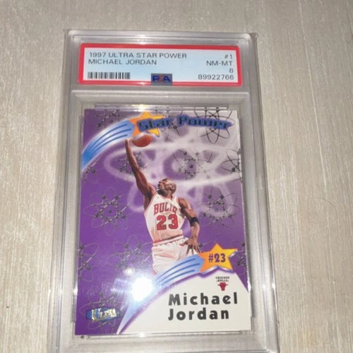 Fleer Ultra 1997-98 Star Power Insert Michael Jordan Bulls #1 SP PSA 8