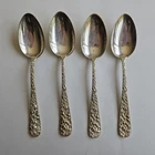 New ListingKirk Stieff Rose Sterling Silver 4 x Teaspoon 5 7/8 in Repousse No Monogram
