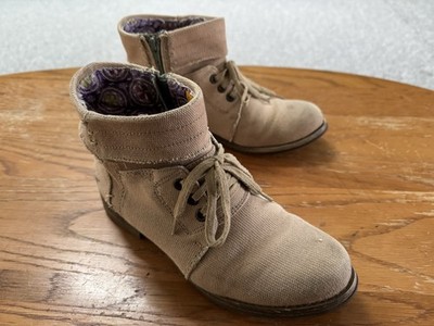 CAT Caterpillar Canvas Boots Women s Size 6 Lace Enclosure Zipper Sides