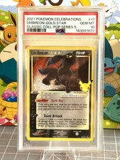 gold star umbreon pokemon card Umbreon Gold Star Pop Series 5 CGC 6.5  TBC Games