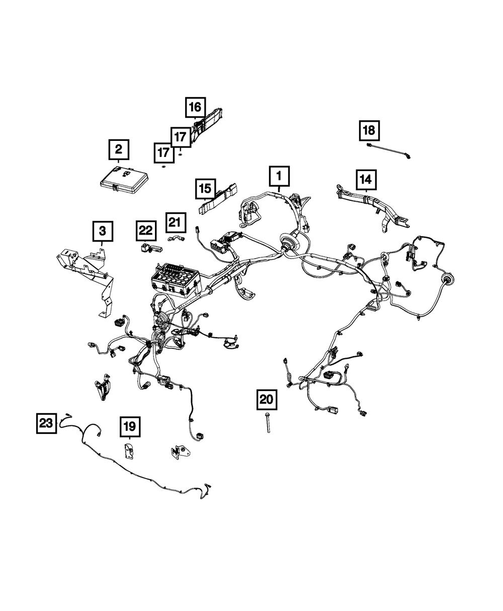 Genuine Mopar Headlamp To Dash Wiring 68312193AB