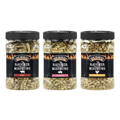 Don Marco´s Räucherpellets 3er-Set: Für Rind, Schwein und Geflügel 3 Sorten