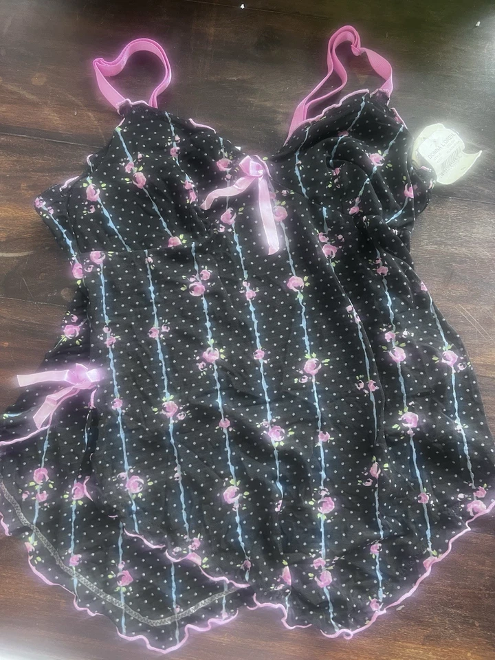 Donna L’oren Rosa Vintage Babydoll Lencería Tank Top Detalles/Etiquetas Foto 2 de 4