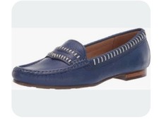 NEW Driver Club USA Women's Leather Made in Brazil Loafer Blue Moccasin Sz 5.5