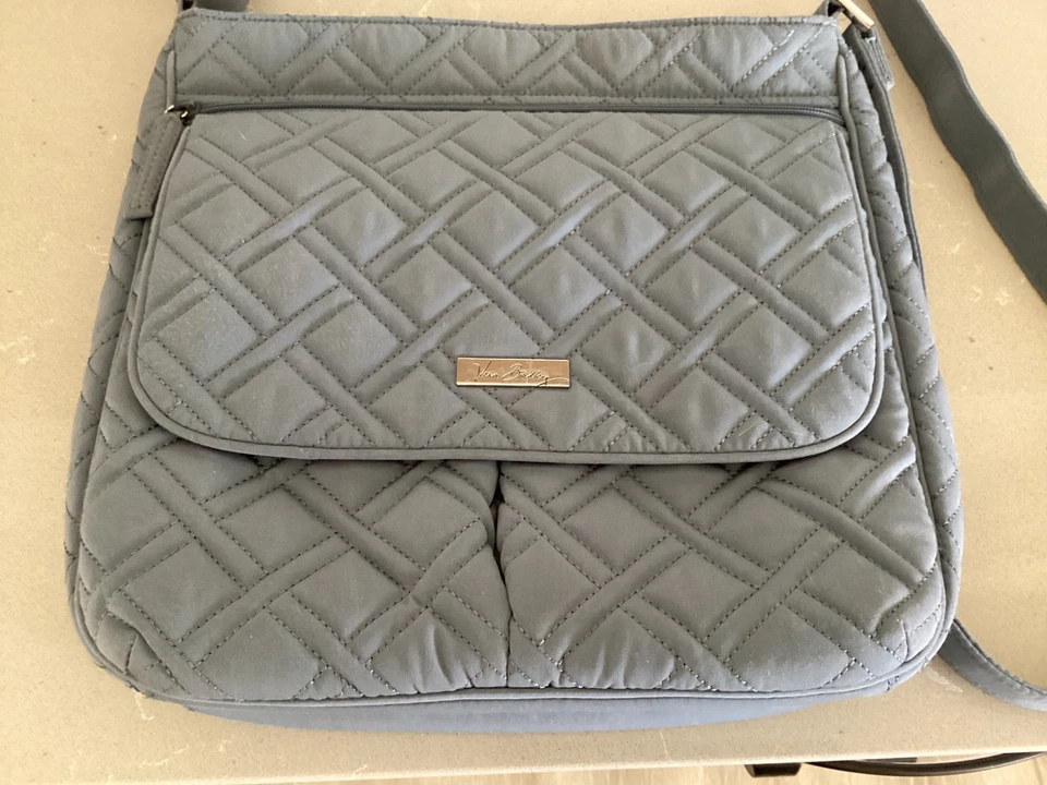 Bolso Bandolera Vera Bradley Lt Azul Microfibra Bolsillos Foto 2 de 4