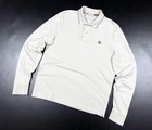Auth Men's MONCLER Maglia Polo Manica Lunga Beige Cotton Long Sleeve Polo - M/L