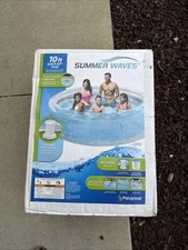 Summer Waves 10ft x 30in Quick Set InflatableAbove Ground Pool W/ Filter & Pump