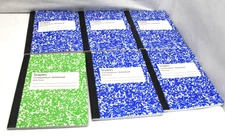 Staples Composition Notebook 7.5" x 9.75" Wide Ruled Assorted Color Lot of 6