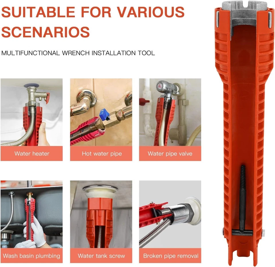 8 in 1 Faucet and Sink Installer Multifunctional Pipe Wrench for Kitchen Home - Image 3 of 4