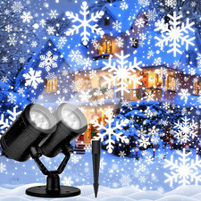 Christmas Projector Lights Outdoor, Dual Head Snowflake Projector Lights