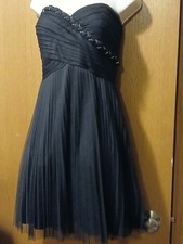 ​Xscape Black Strapless Beaded Pleated Tulle Cocktail Dress - Size 14 - Formal
