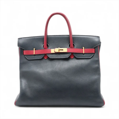 Authentic HERMES Birkin HAC 32 vintage 1988 fjord leather bi color