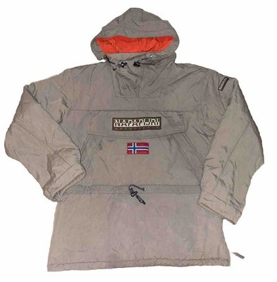 Napapijri SKIDOO Expedition Anorak Insulated Brown Hooded Jacket Men's Large