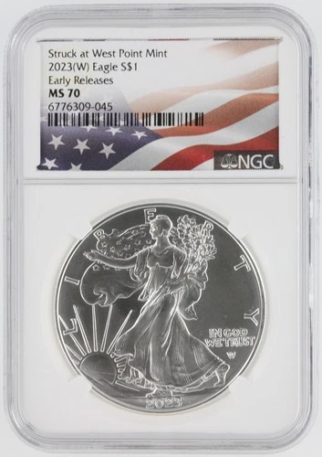 2023 W Silver Eagle NGC MS70 S$1 Early Release Struck at West Point Minted