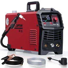 Plasma Cutter, [Large LED Display] 50Amps Cutter Machine with 110/220V Dual V...