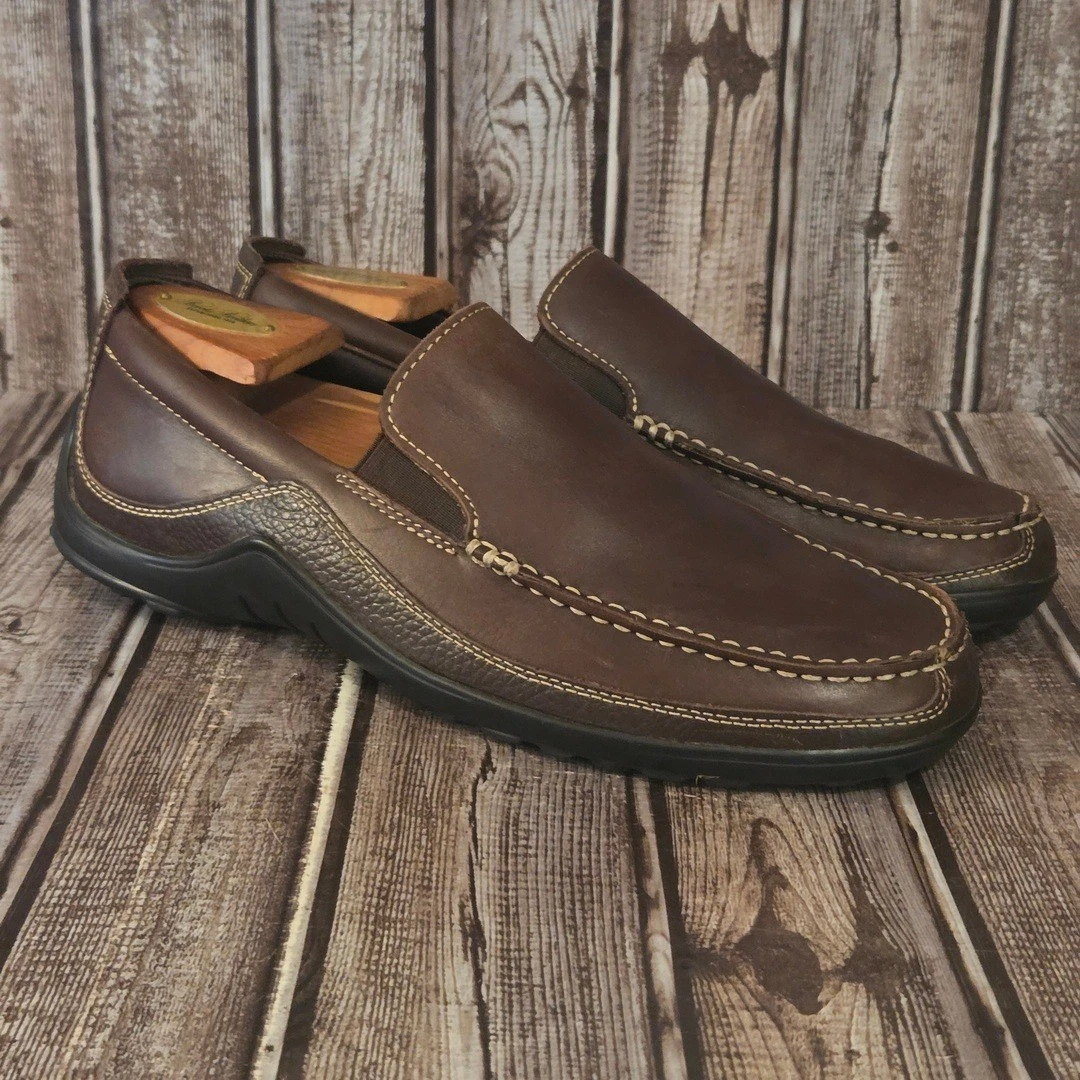 Sz 8.5 M Mens Cole Haan Tucker Venetian Brown Leather Vibram Driver Loafers Cole Haan Brown Tucker Venetian Casual Shoes for Men for  main image 3