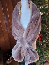 67" Acrylic Faux Fur Stole Light Brown