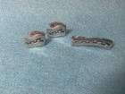VTG MCM Silver W/Black  Enamel Cufflinks and Matching Tie Clip — photo 1