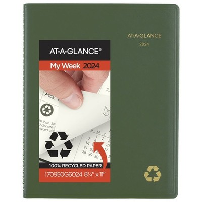 2024 Weekly & Monthly Planner, Quarter-Hourly Appointment Book, 8-1/4'' x 11'',...