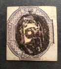 GB QV 1847-54 6d Dull Lilac Embossed. SG60. Good Used. Cut square. Cat £1000.
